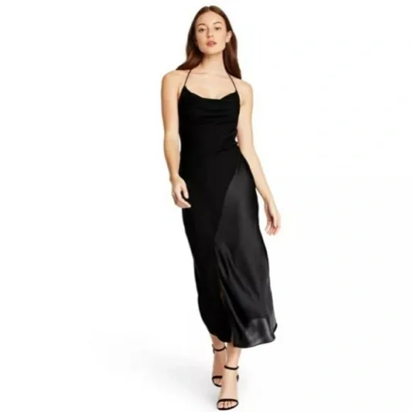 halter dress deep v Sexy knitted deep V-neck halter dress